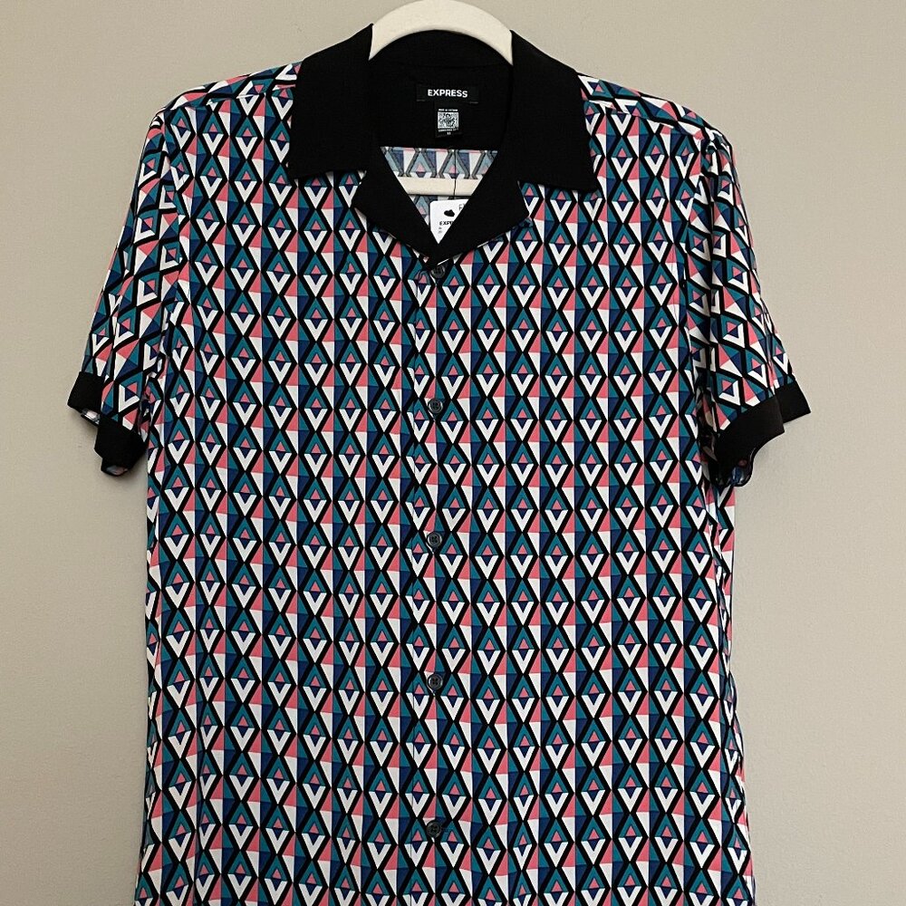 Express, XS, Metric Button up Summer Shirt